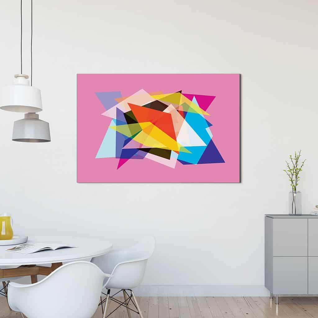 Abstract Geometric Overlay on Pink