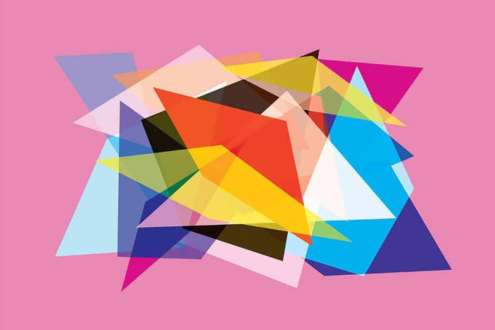 Abstract Geometric Overlay on Pink