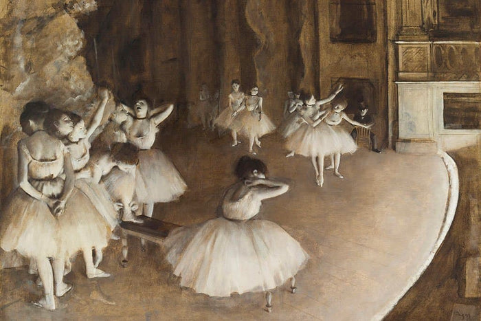 Balletrepetitie op het podium - Edgar Degas