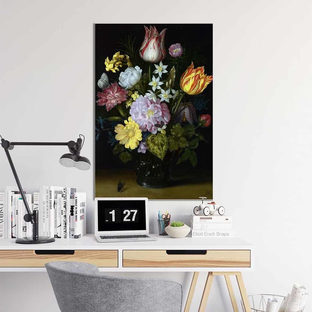 Bloemen in een glazen vaas 2 - Ambrosius Bosschaert de Oude