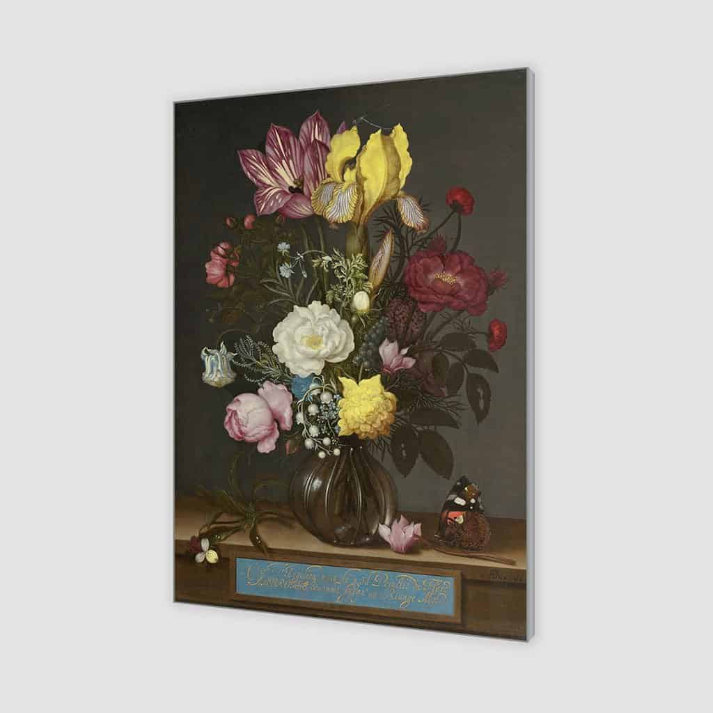 Bloemen in een glazen vaas - Ambrosius Bosschaert de Oude