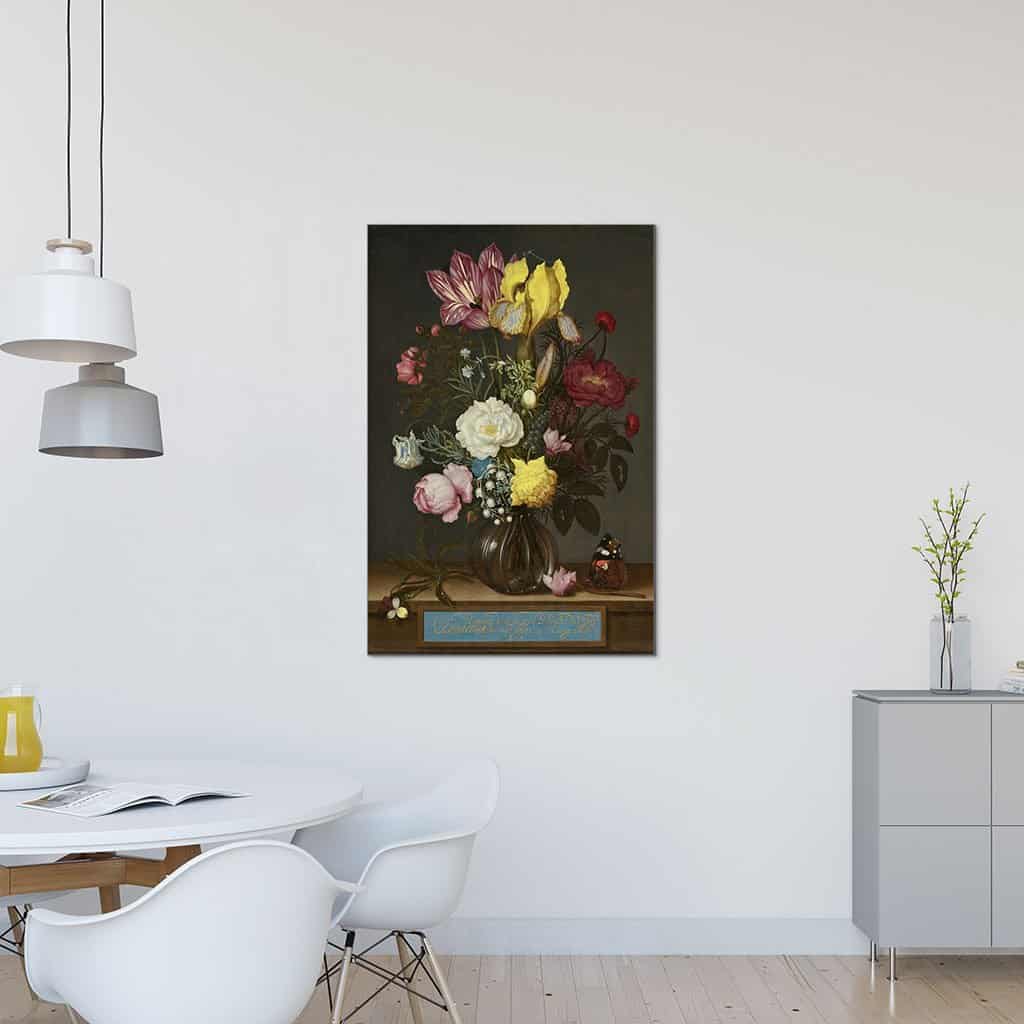 Bloemen in een glazen vaas - Ambrosius Bosschaert de Oude