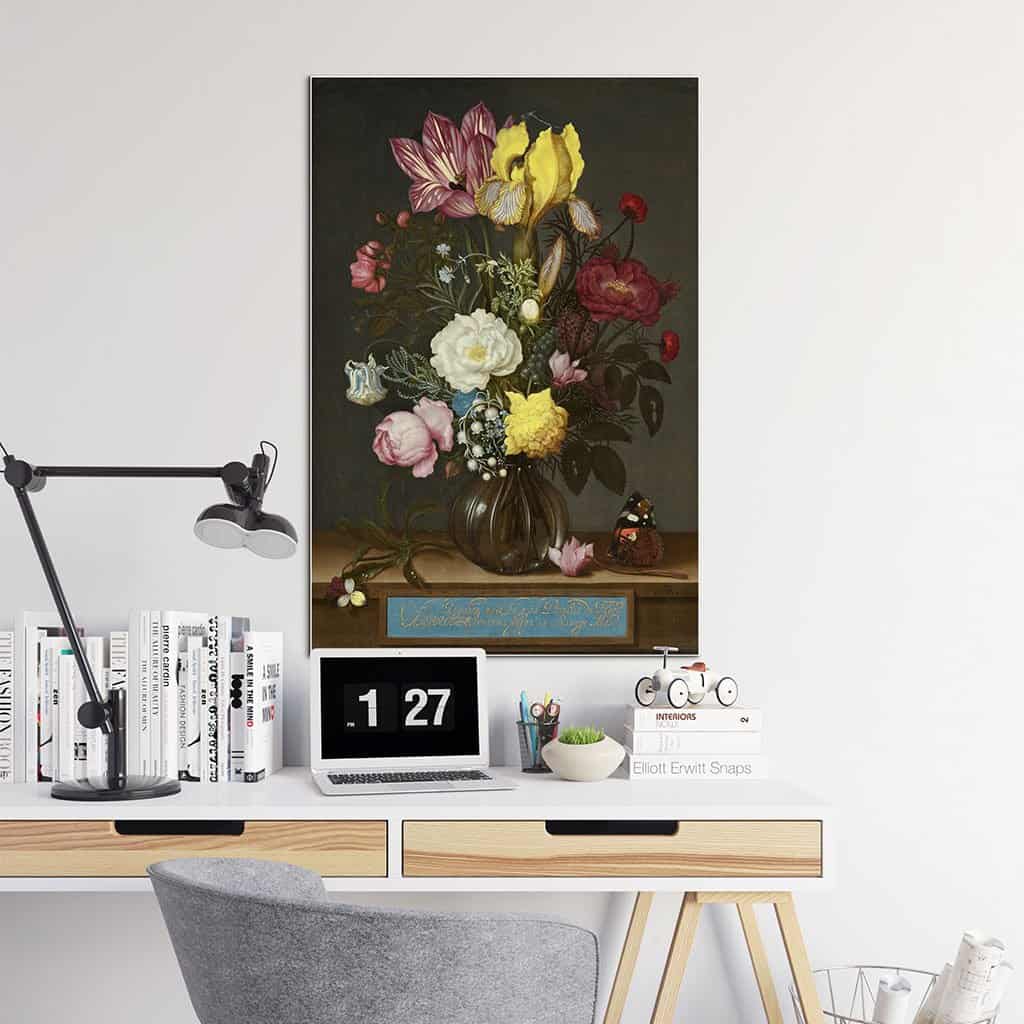 Bloemen in een glazen vaas - Ambrosius Bosschaert de Oude