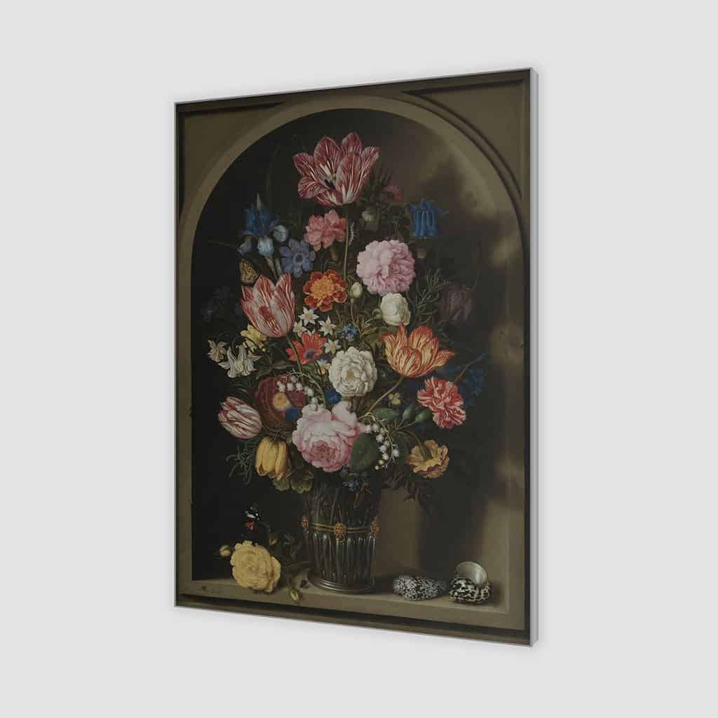 Boeket van bloemen in een stenen nis - Ambrosius Bosschaert de Oude