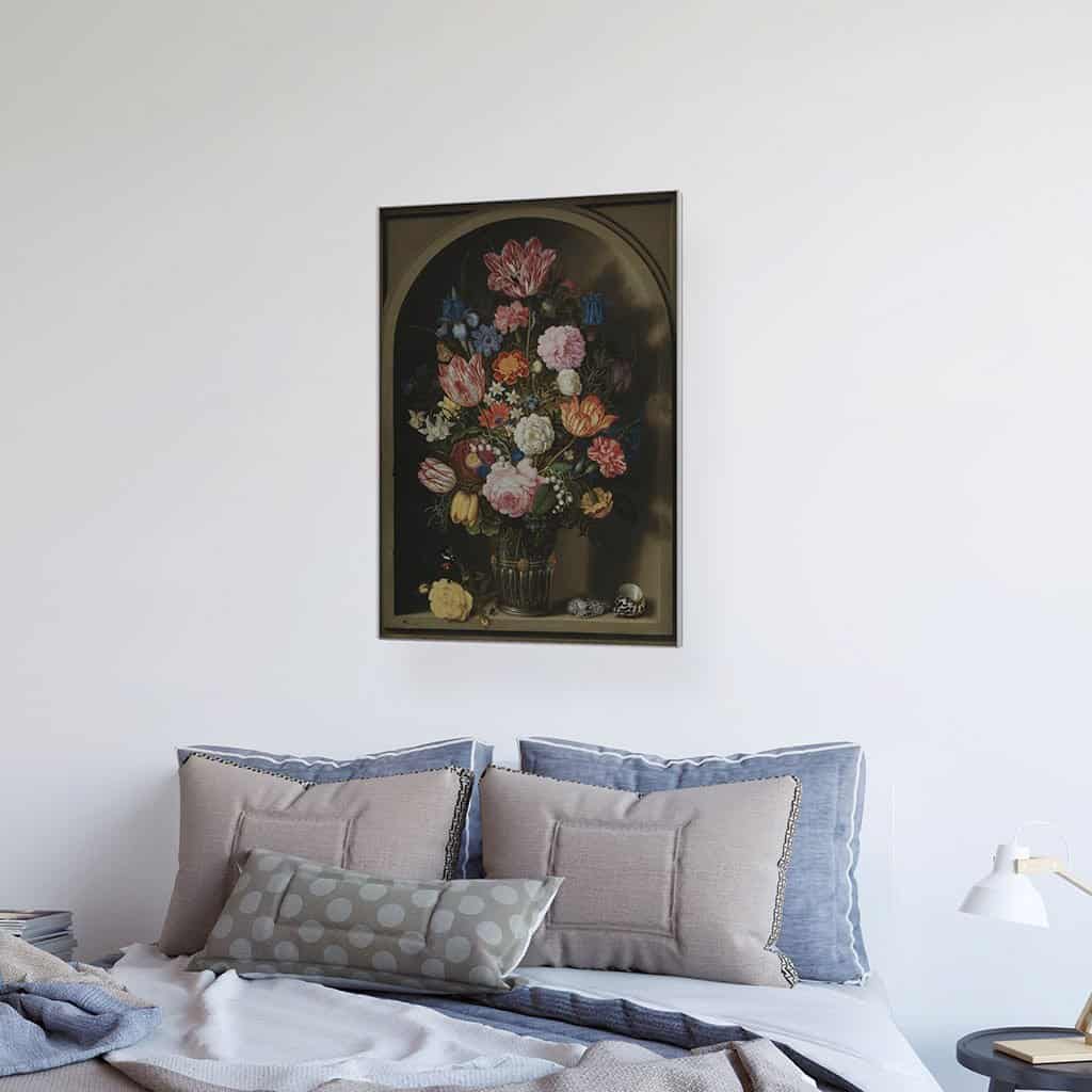 Boeket van bloemen in een stenen nis - Ambrosius Bosschaert de Oude