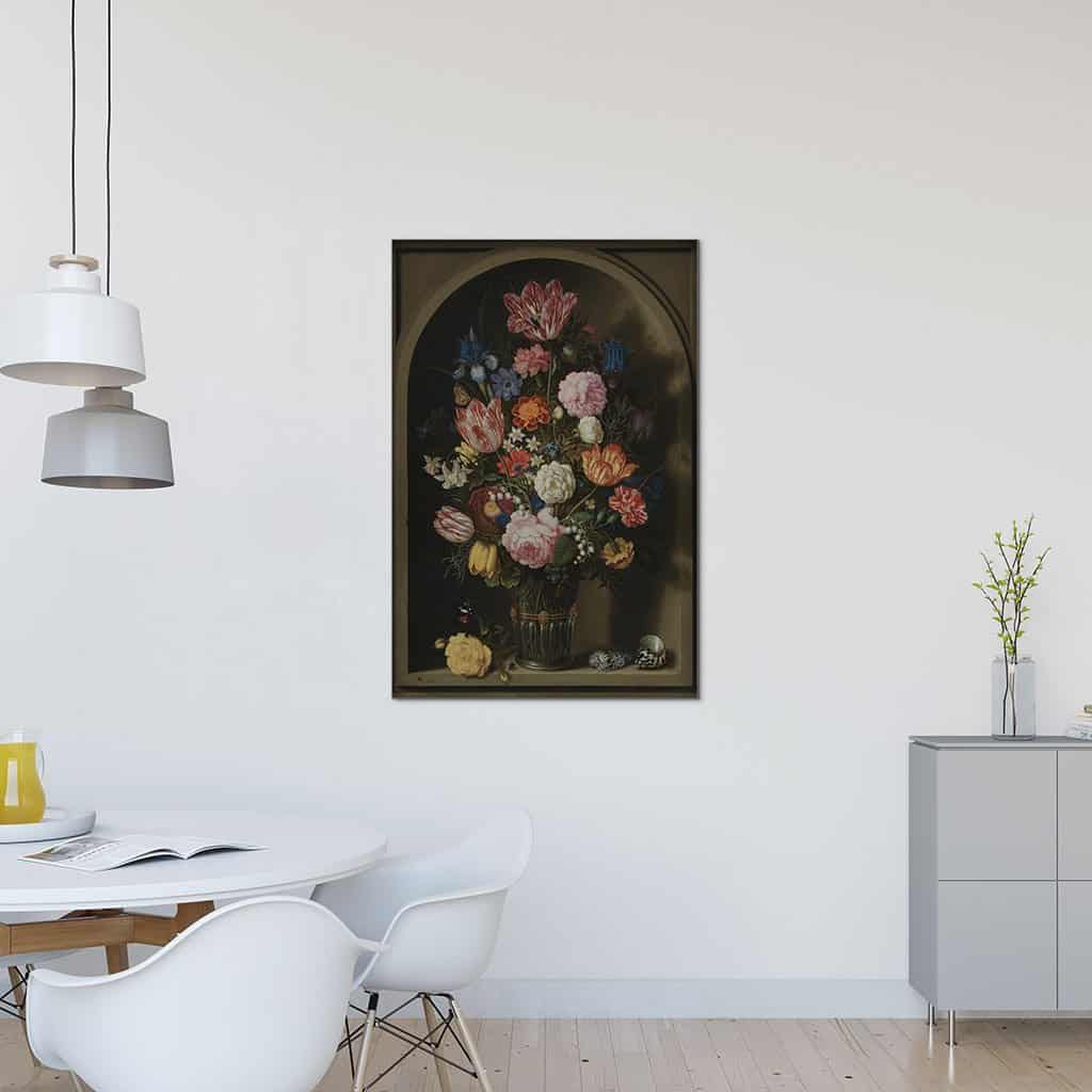 Boeket van bloemen in een stenen nis - Ambrosius Bosschaert de Oude