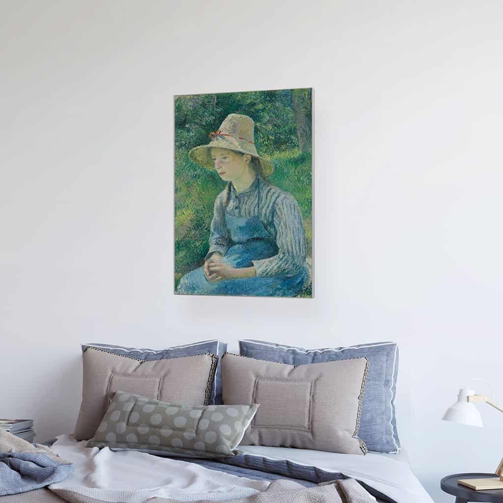 Boeren Meisje met een strooien hoed - Camille Pissarro