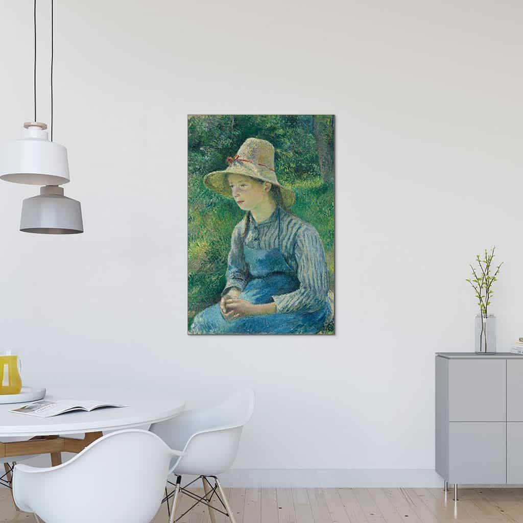 Boeren Meisje met een strooien hoed - Camille Pissarro