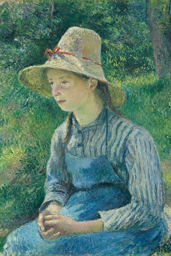 Boeren Meisje met een strooien hoed - Camille Pissarro