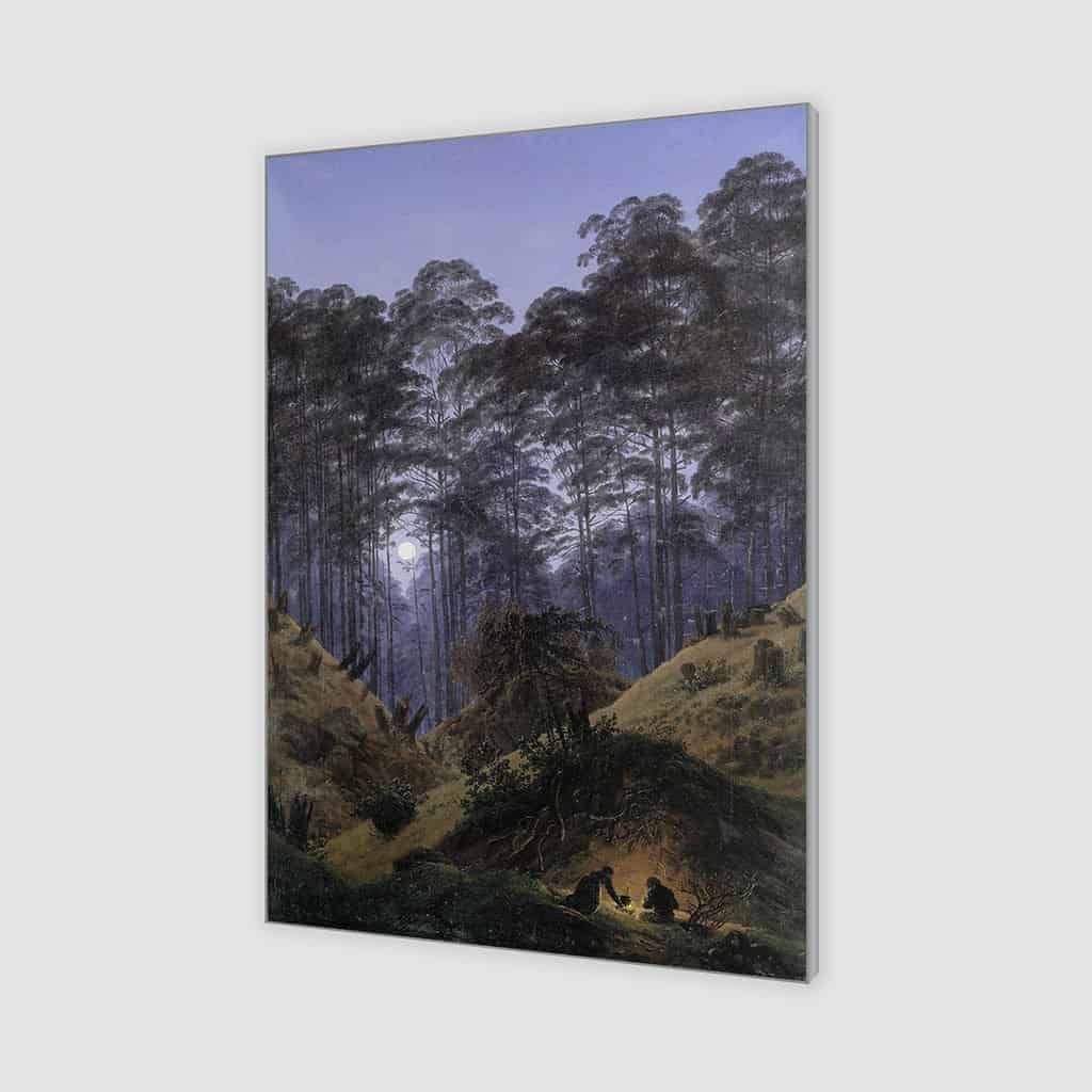 Bosinterieur bij maanlicht - Caspar David Friedrich