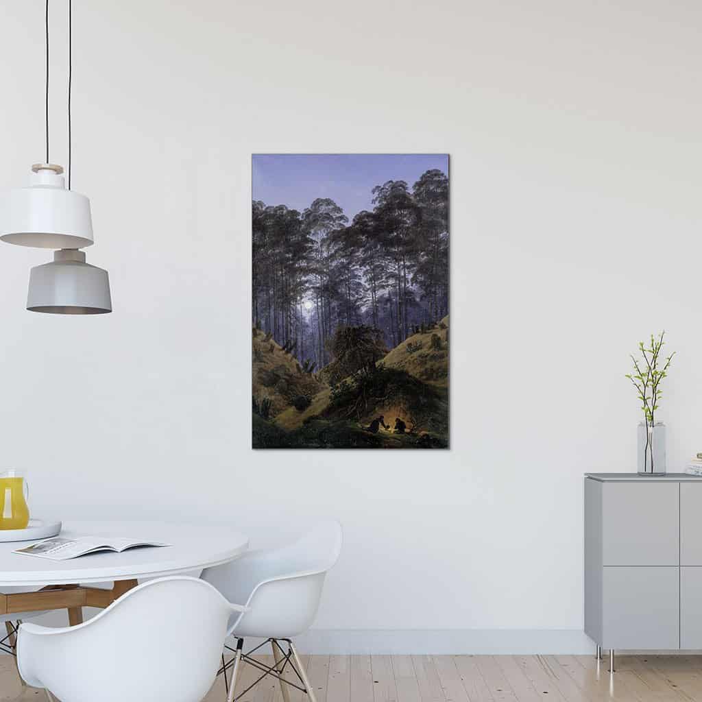 Bosinterieur bij maanlicht - Caspar David Friedrich