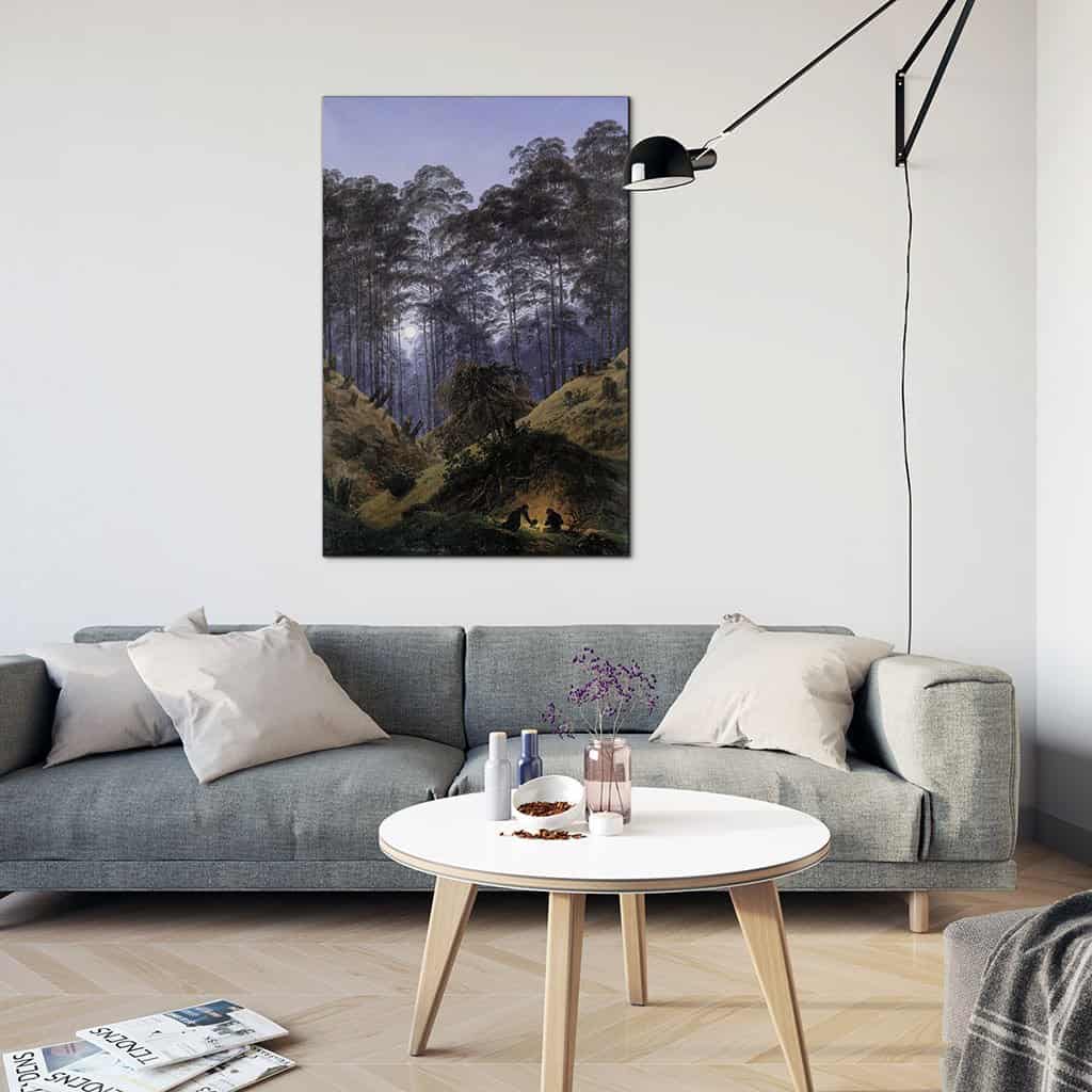 Bosinterieur bij maanlicht - Caspar David Friedrich