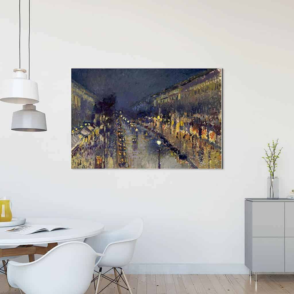 Boulevard Montmartre in de avond - Camille Pissarro