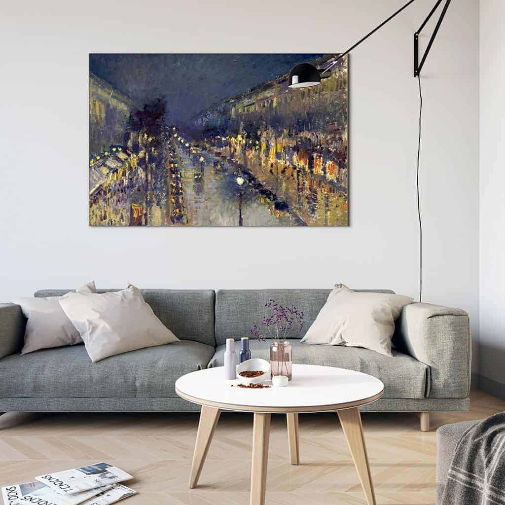 Boulevard Montmartre in de avond - Camille Pissarro