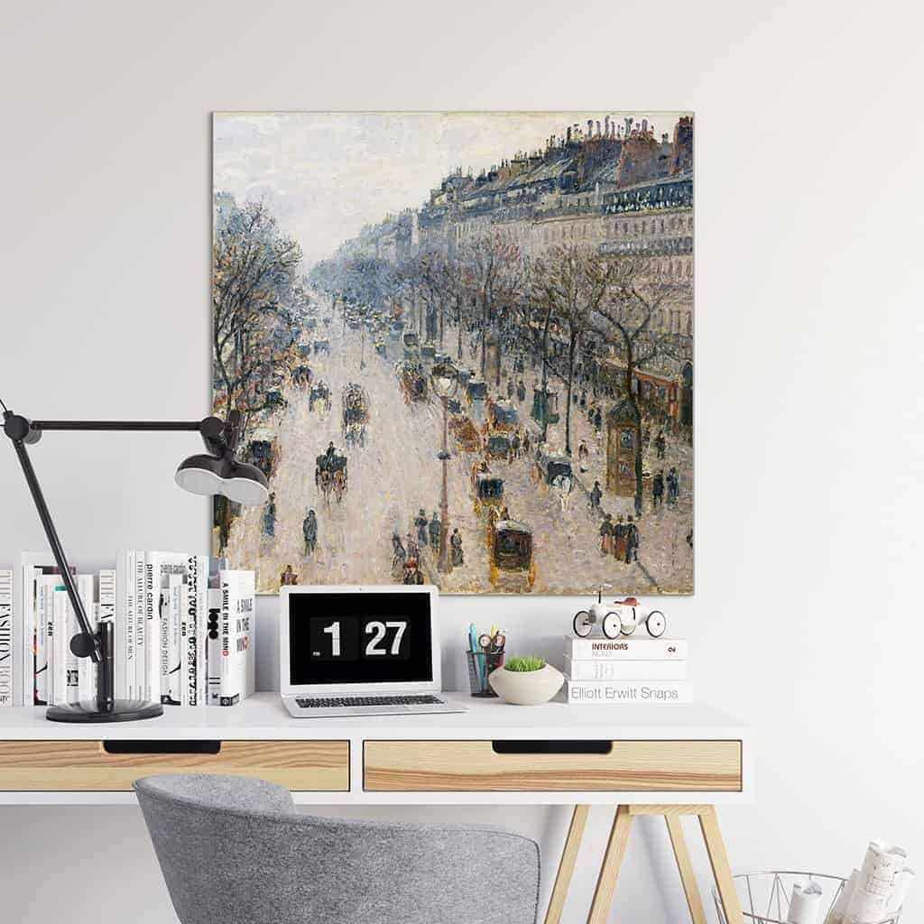 Boulevard Montmartre op een winterochtend - Camille Pissarro