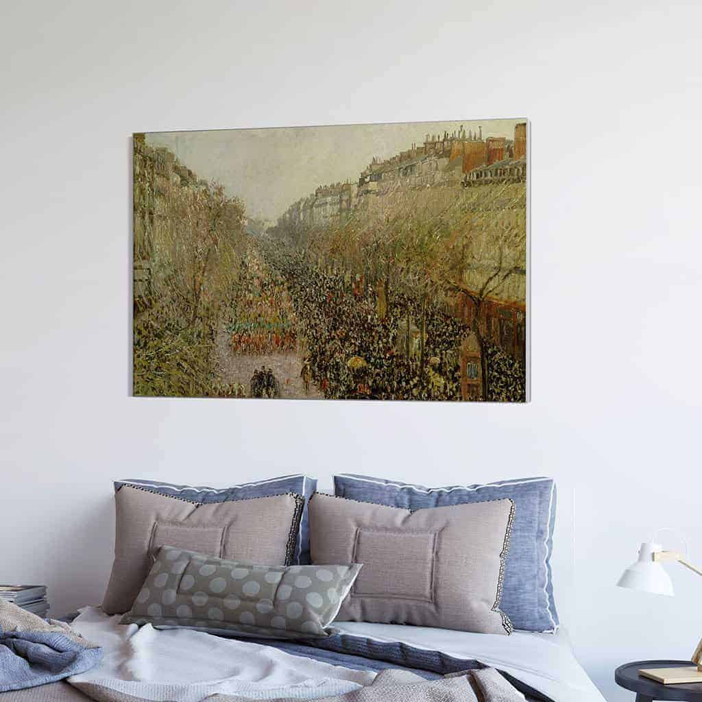 Boulevard Montmartre tijdens Mardi Gras - Camille Pissarro