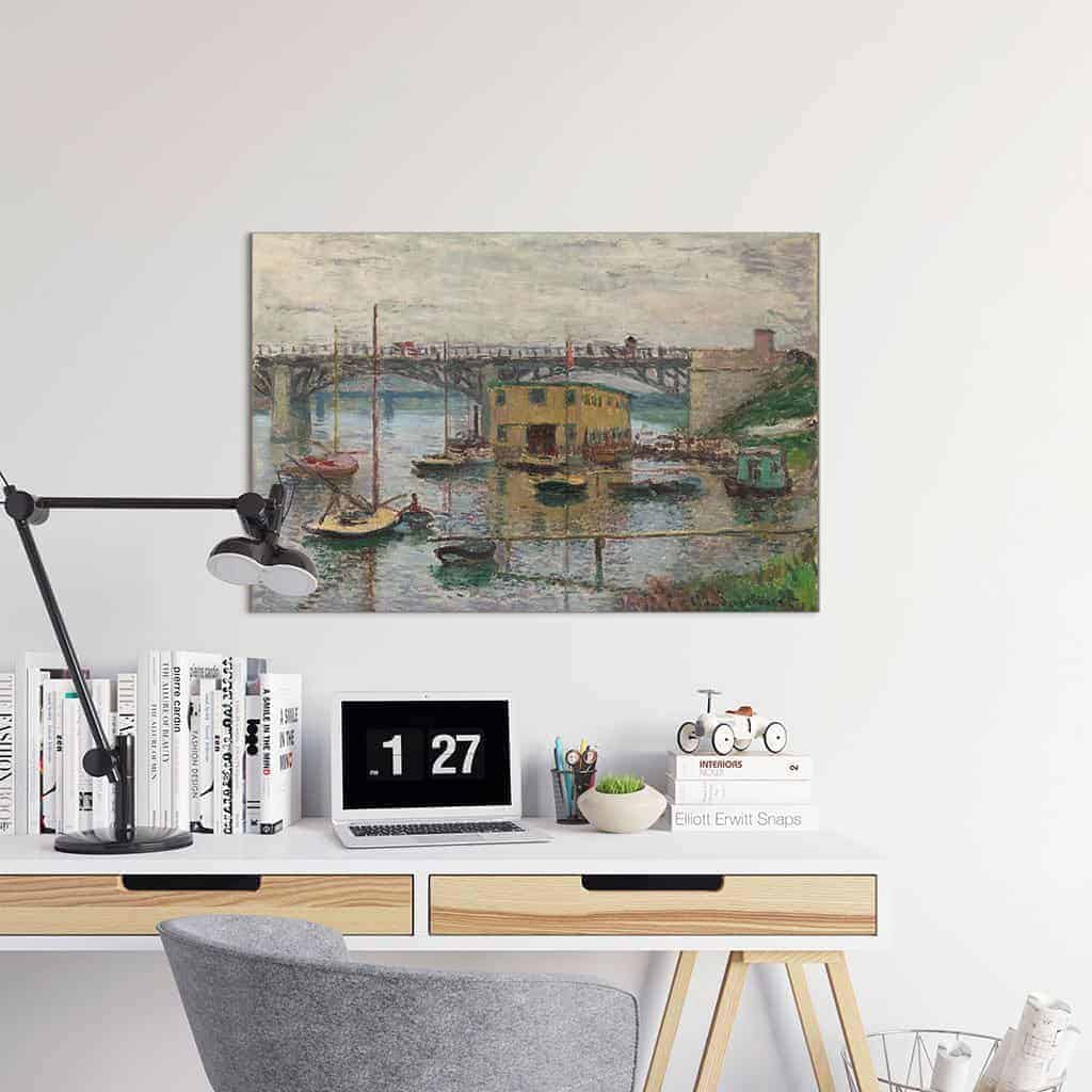 Brug bij Argenteuil op een grijze dag - Claude Monet