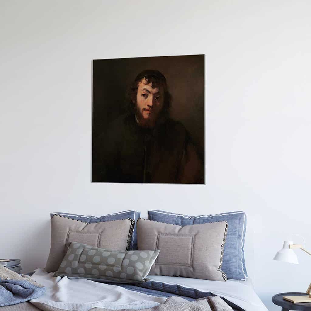 Borstbeeld van een jongeman met baard en schedeldop (Rembrandt)