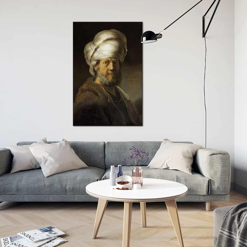 Borstbeeld van een man in oosterse kleding (Rembrandt)