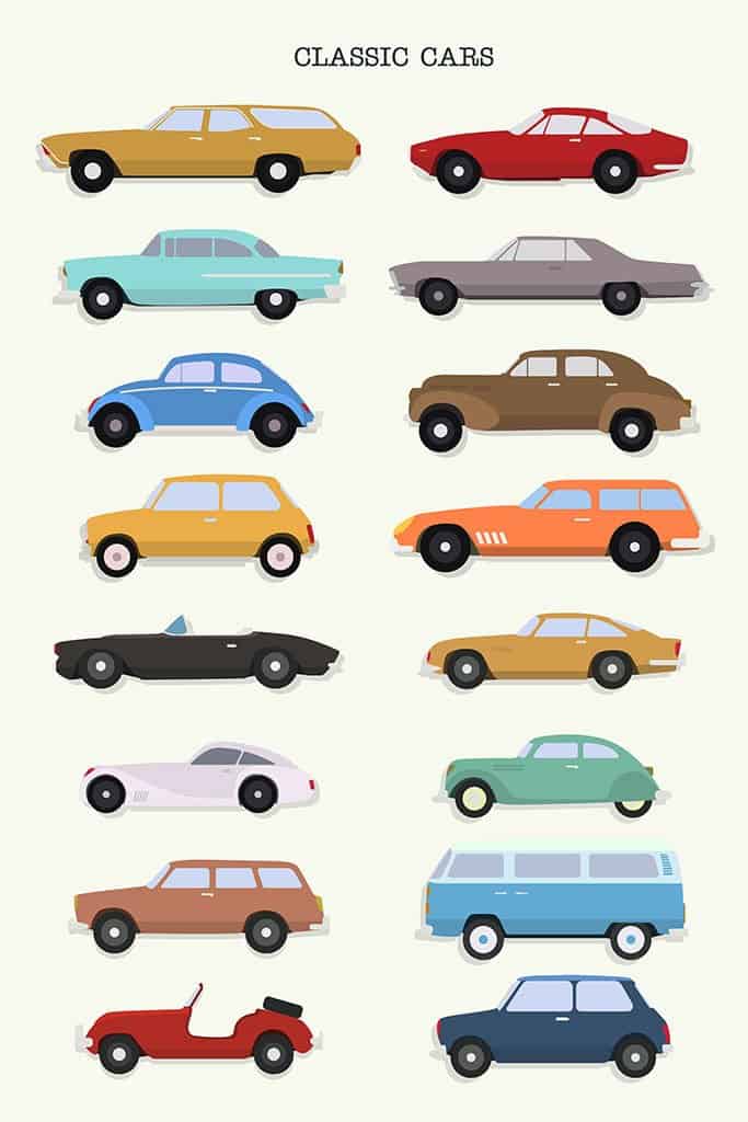 Klassieke auto types