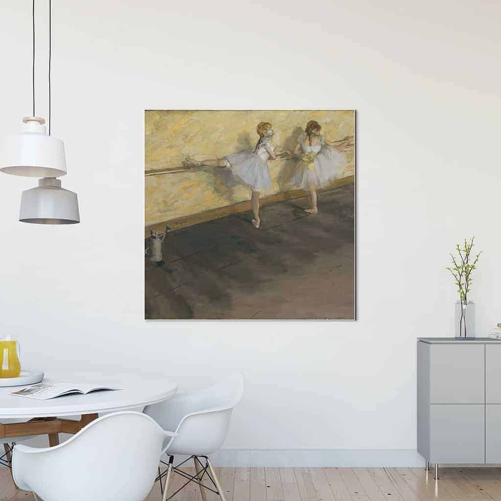 Dansers die bij de Staaf - Edgar Degas