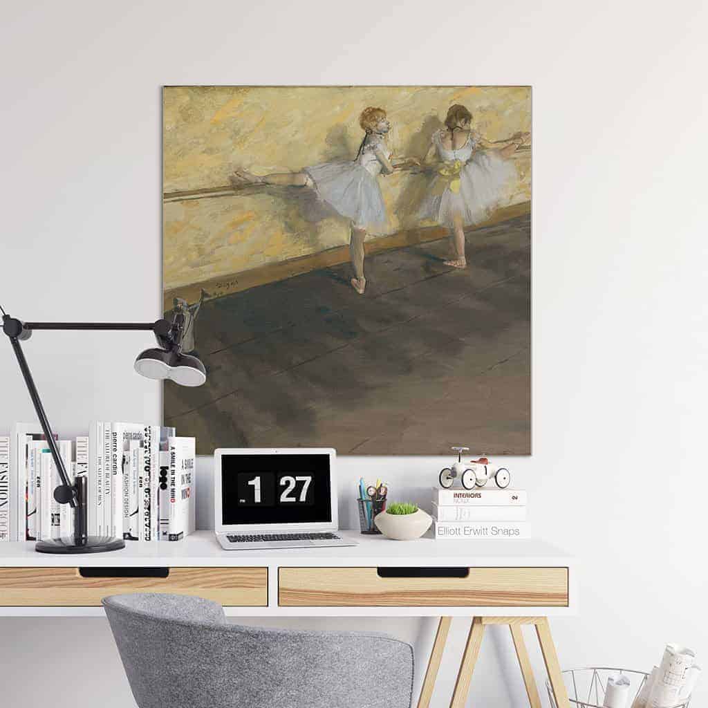 Dansers die bij de Staaf - Edgar Degas