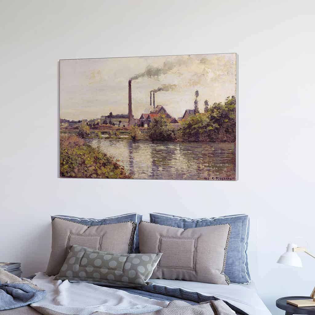 De fabriek in Pontoise - Camille Pissarro