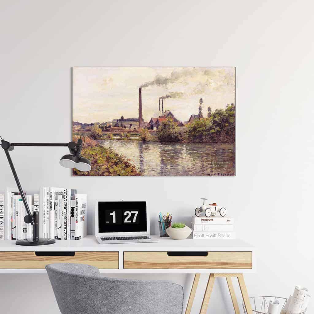 De fabriek in Pontoise - Camille Pissarro