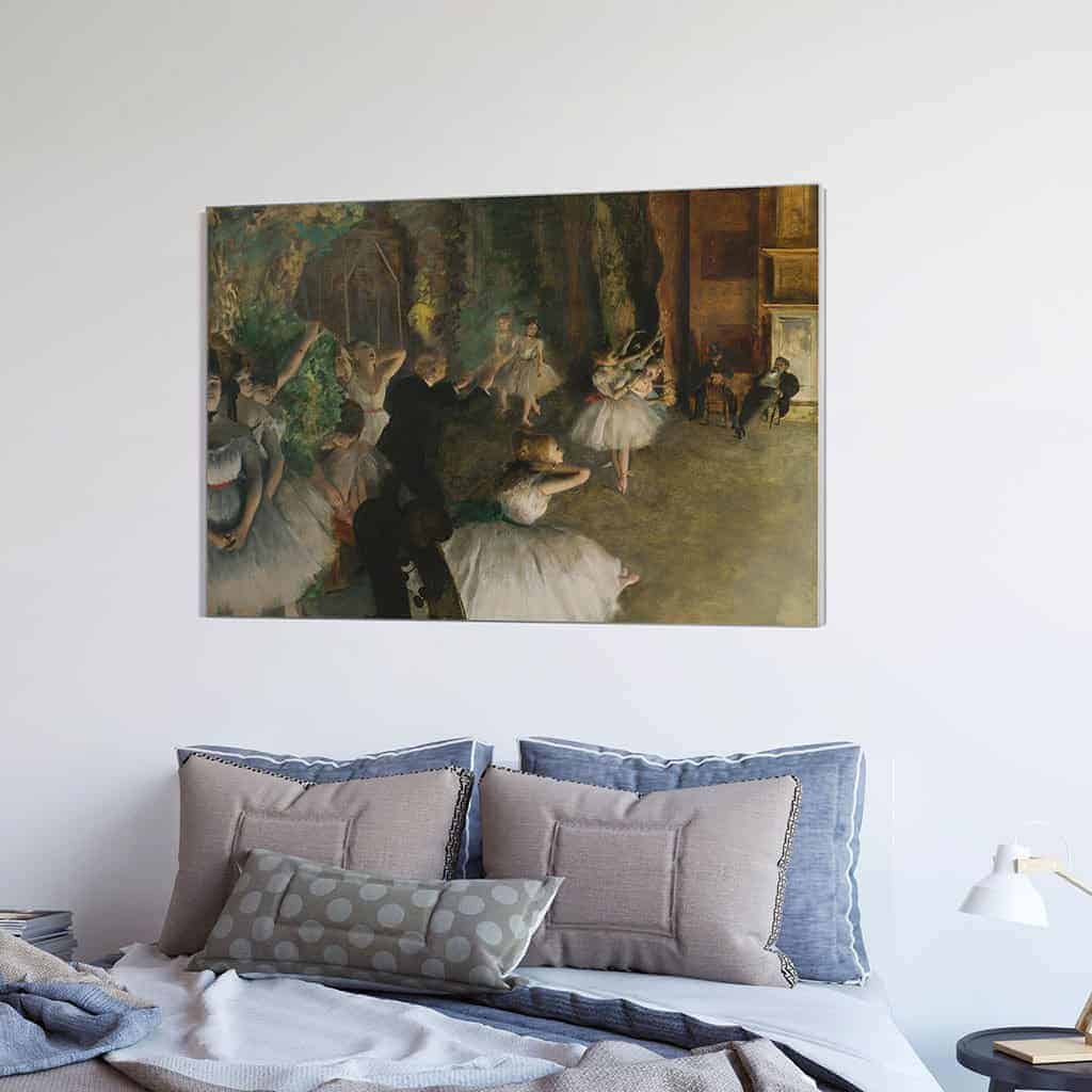 De repetitie van het ballet op het toneel - Edgar Degas