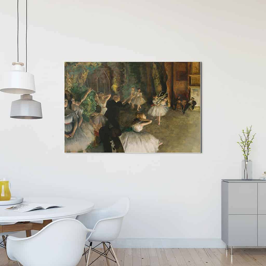 De repetitie van het ballet op het toneel - Edgar Degas
