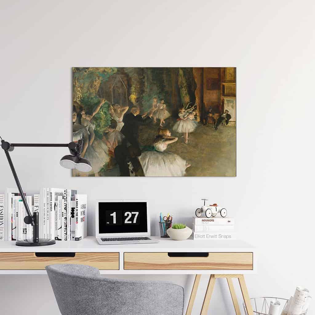 De repetitie van het ballet op het toneel - Edgar Degas