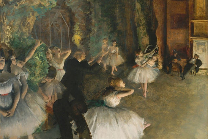 De repetitie van het ballet op het toneel - Edgar Degas