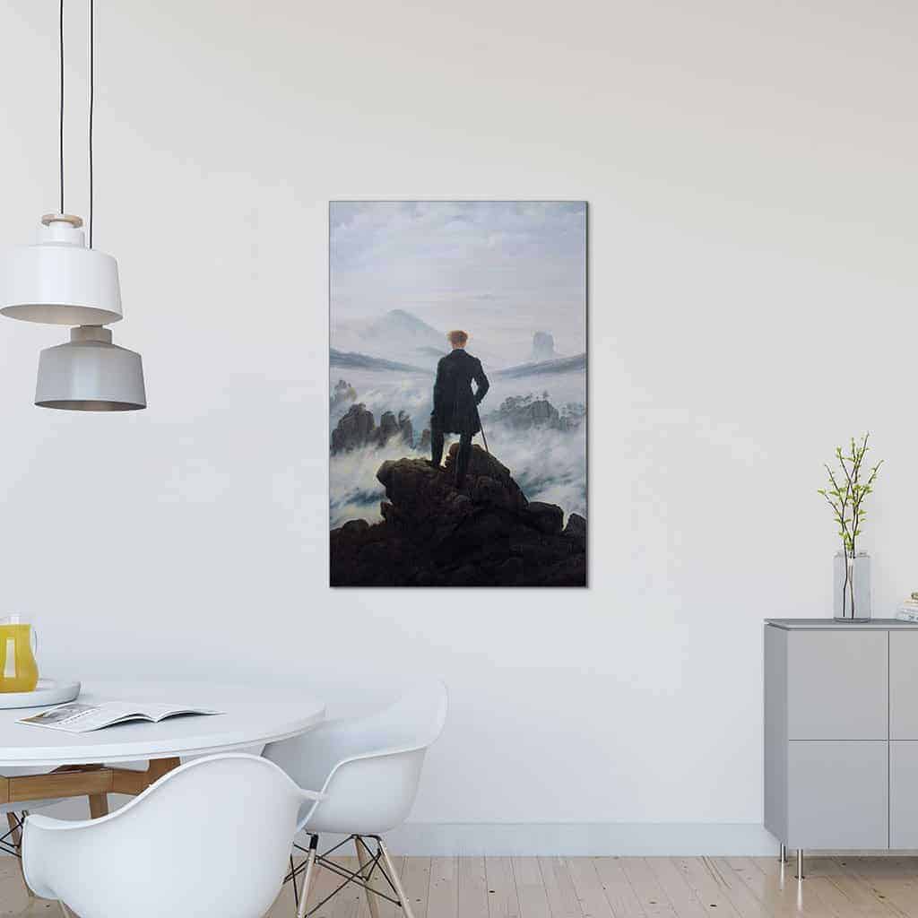 De wandelaar boven de nevelen - Caspar David Friedrich