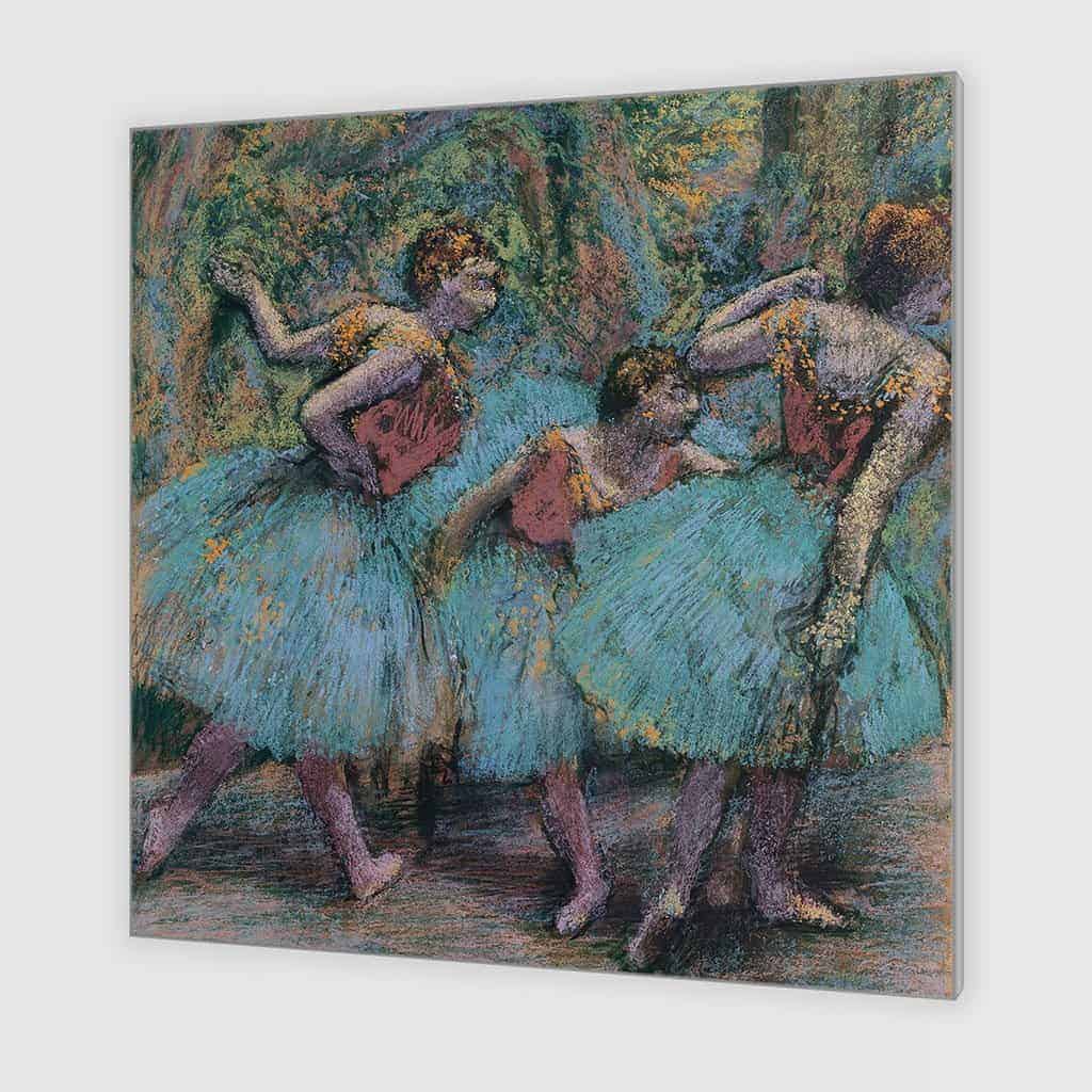 Drie Dansers Blauwe Tutus Rode Bodden - Edgar Degas