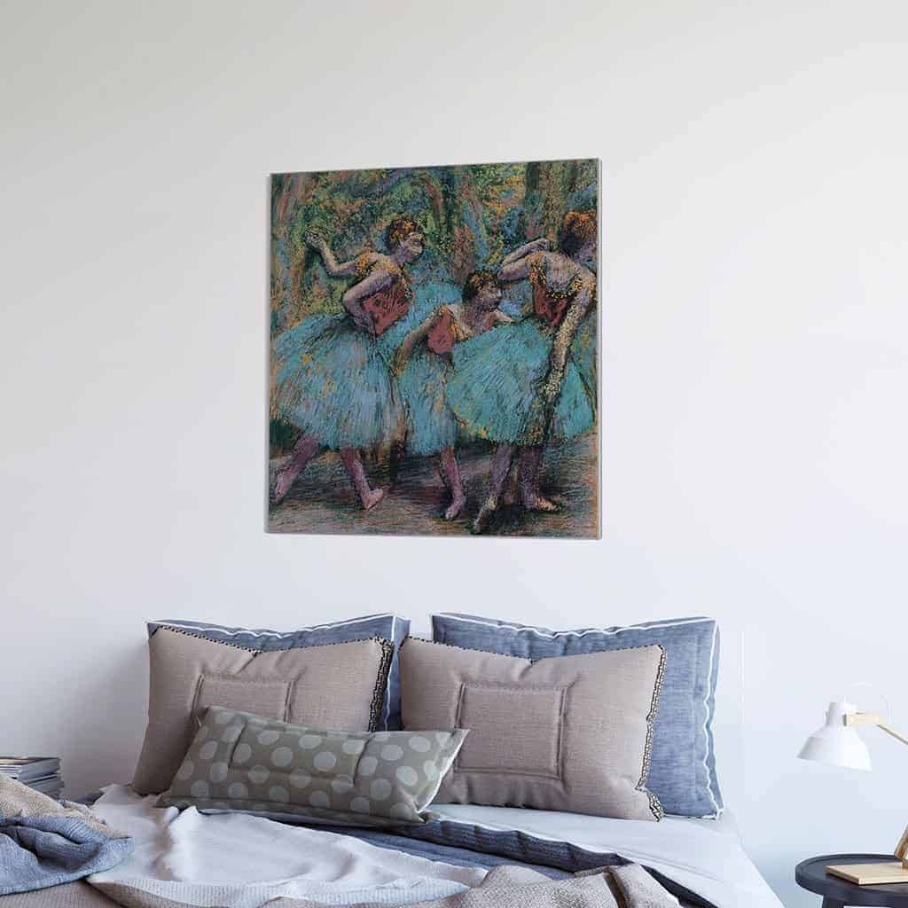 Drie Dansers Blauwe Tutus Rode Bodden - Edgar Degas