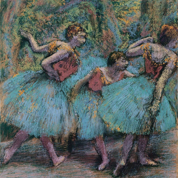 Drie Dansers Blauwe Tutus Rode Bodden - Edgar Degas