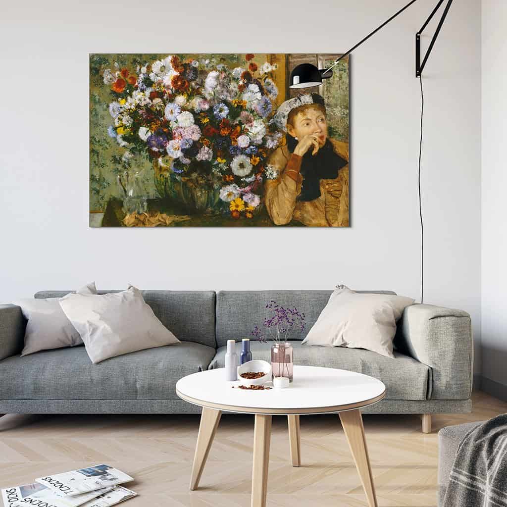 Een Vrouw Zittend naast een Vaas met bloemen Madame Paul Valpincon - Edgar Degas