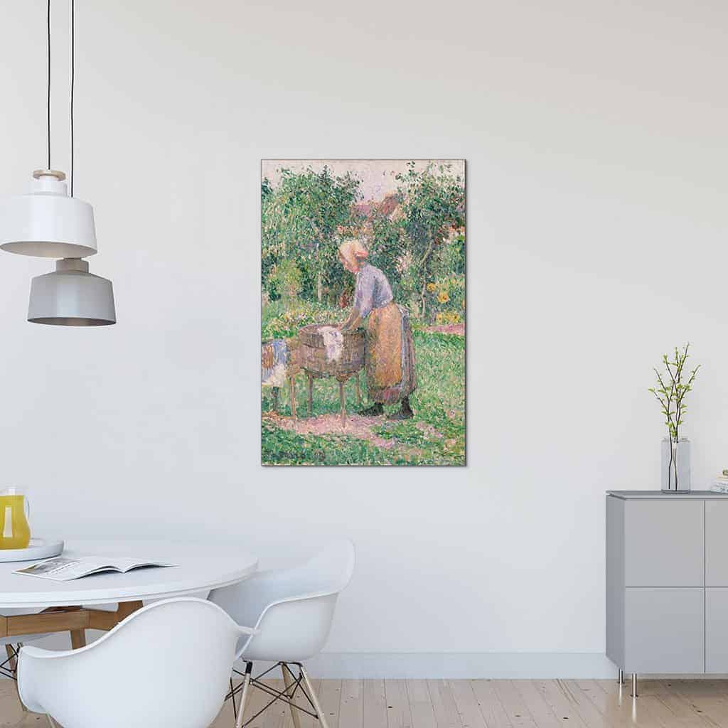 Een Washerwoman bij Eragny - Camille Pissarro