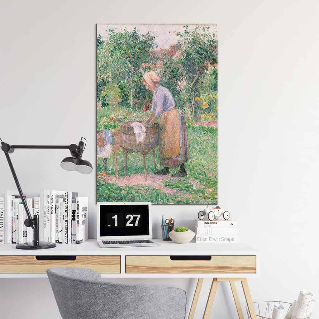 Een Washerwoman bij Eragny - Camille Pissarro