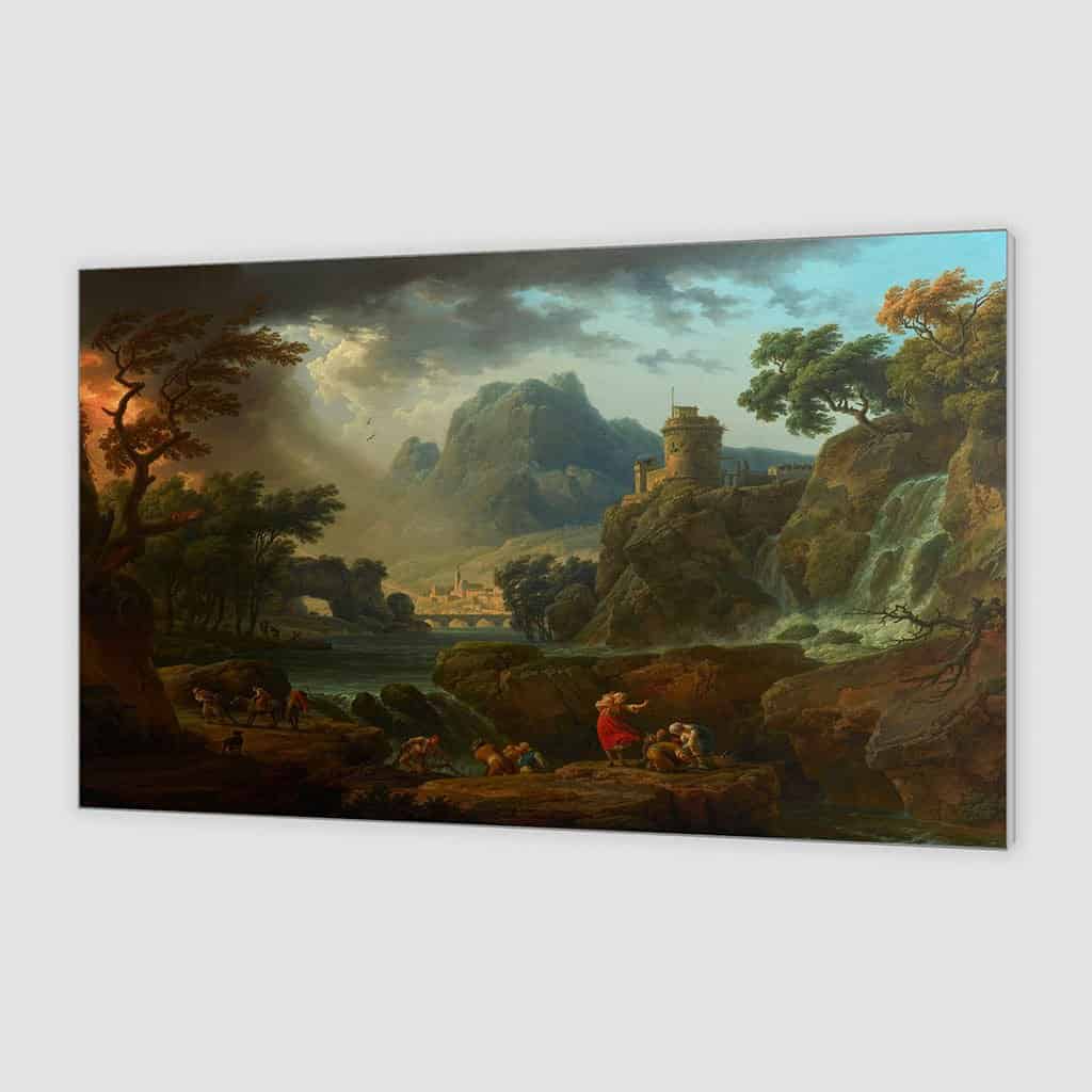 Een berglandschap met een nadere storm - Claude Joseph Vernet