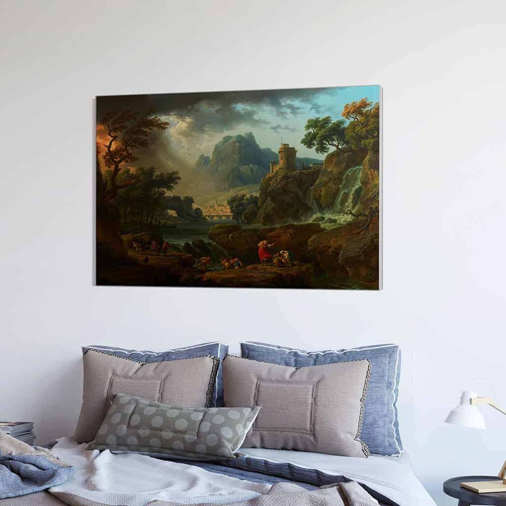 Een berglandschap met een nadere storm - Claude Joseph Vernet