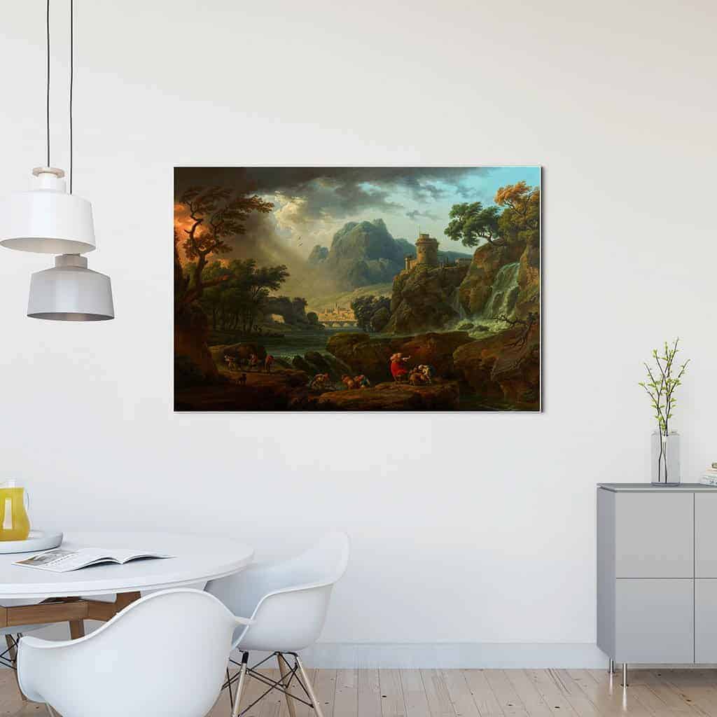 Een berglandschap met een nadere storm - Claude Joseph Vernet
