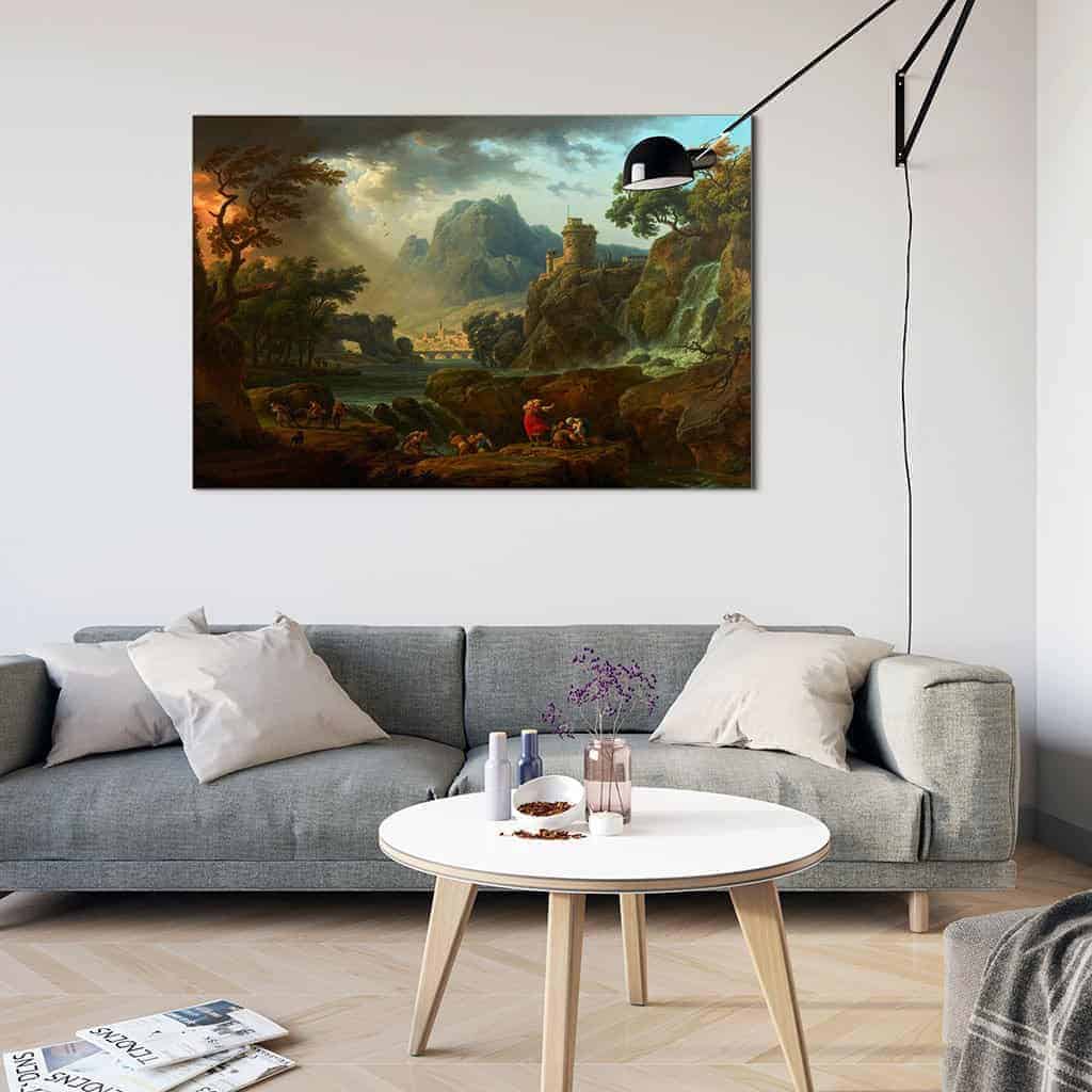 Een berglandschap met een nadere storm - Claude Joseph Vernet