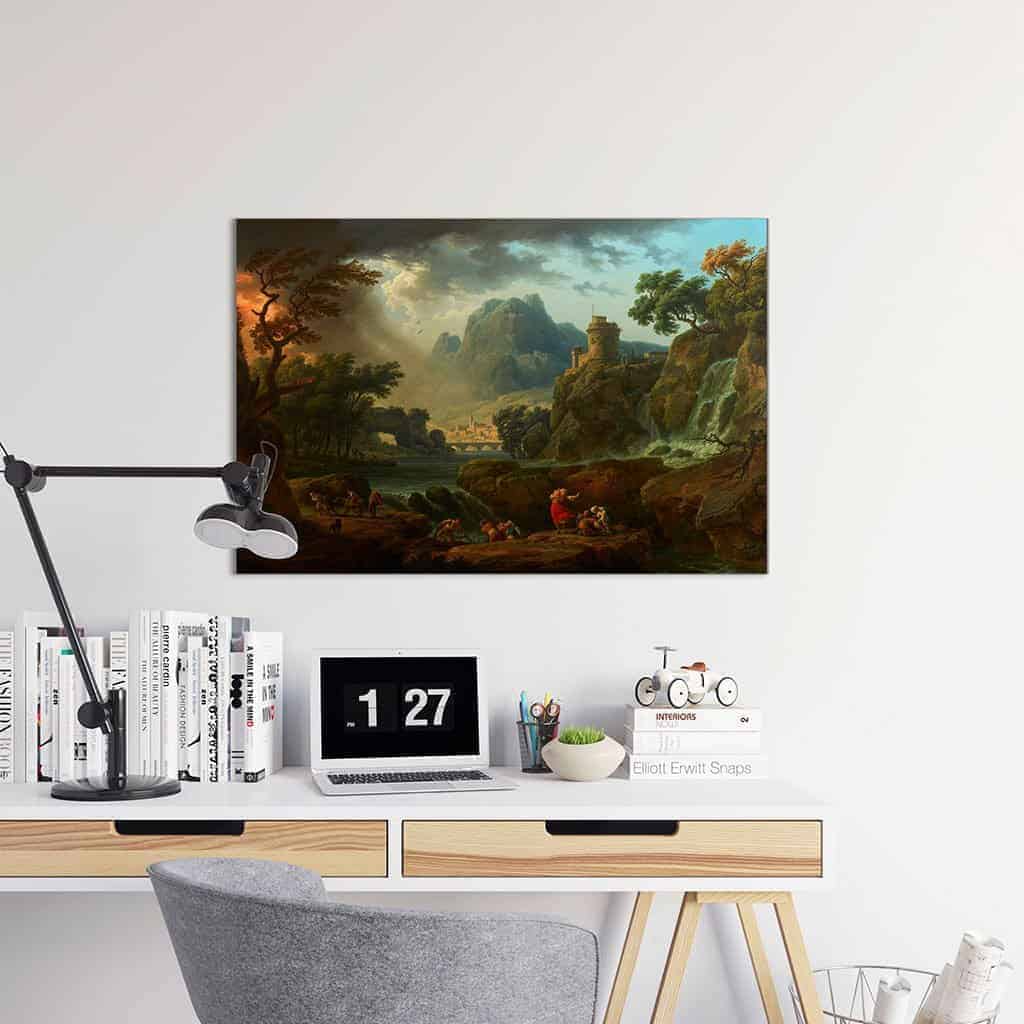 Een berglandschap met een nadere storm - Claude Joseph Vernet