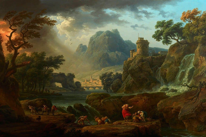 Een berglandschap met een nadere storm - Claude Joseph Vernet