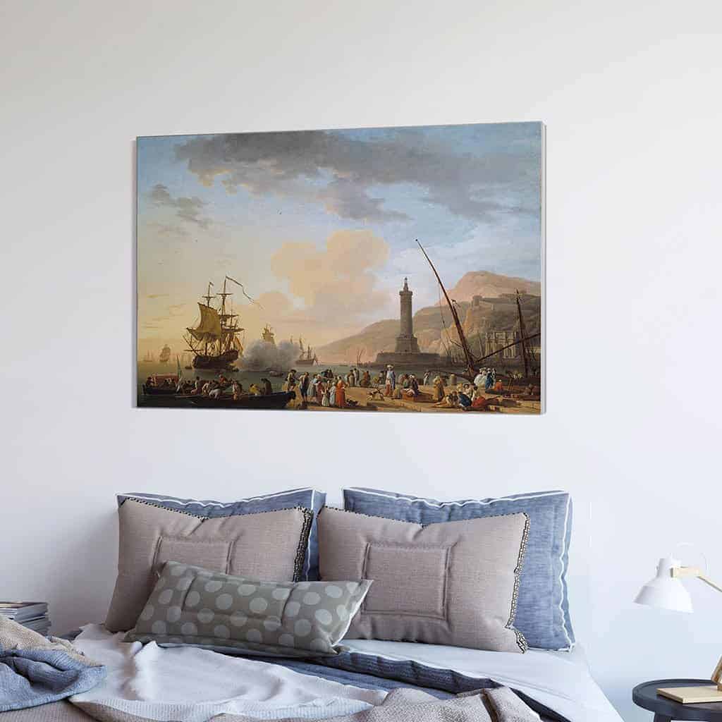 Een haven bij zonsondergang - Claude Joseph Vernet