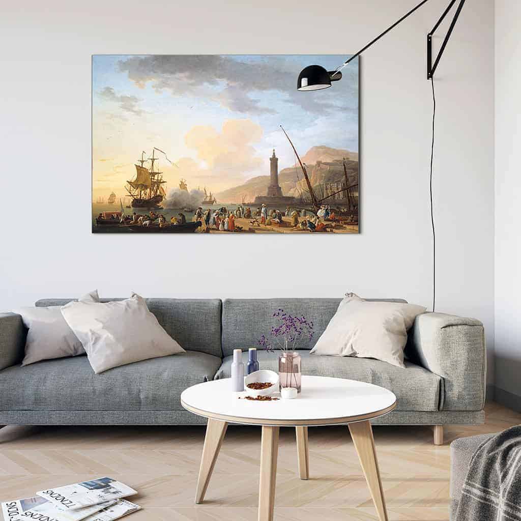 Een haven bij zonsondergang - Claude Joseph Vernet