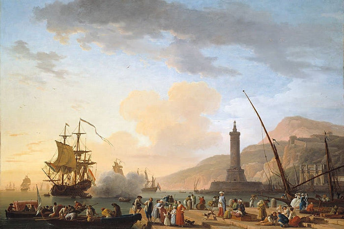 Een haven bij zonsondergang - Claude Joseph Vernet