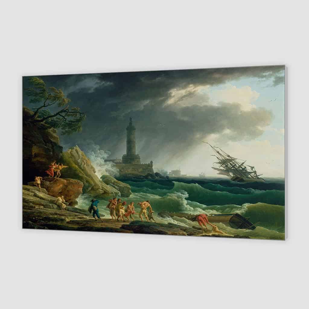 Een storm aan de Middellandse Zeekust - Claude Joseph Vernet