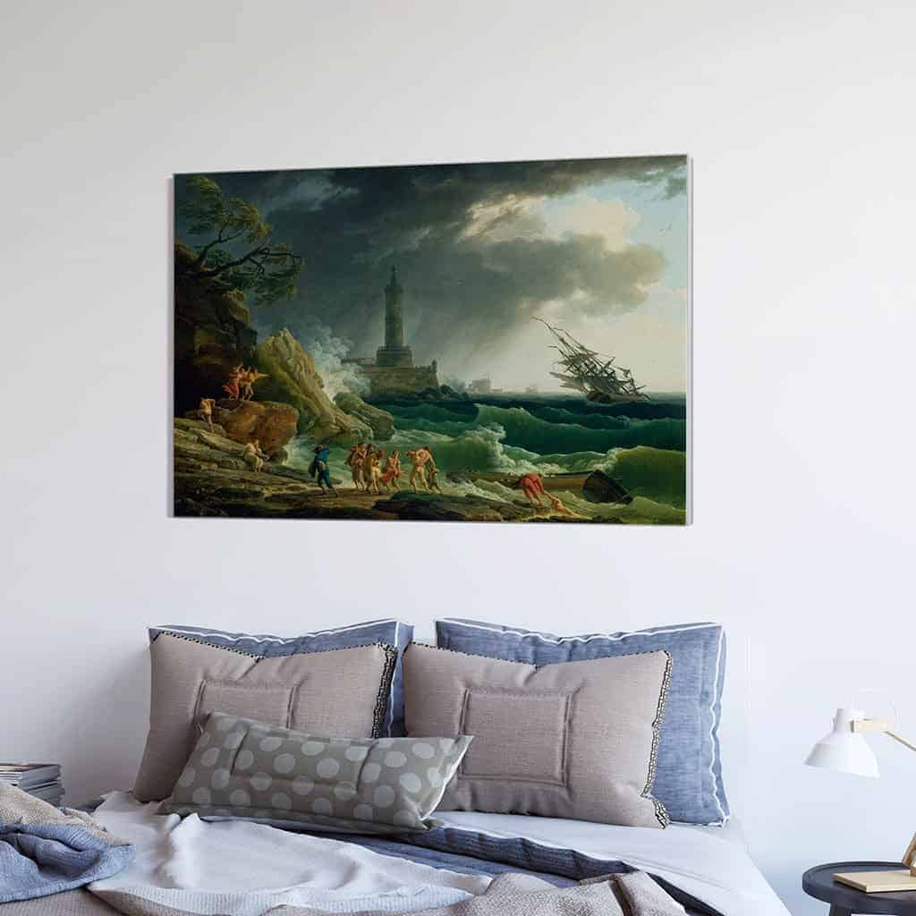Een storm aan de Middellandse Zeekust - Claude Joseph Vernet
